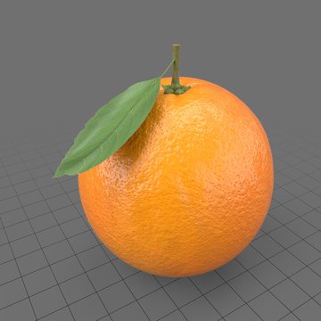 Orange with leaf
