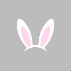 Bunny ears - vector icon. Easter bunny headband. Easter bunny ears mask. Hare ears head accessory. Vector illustration