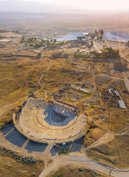 Aerial view of Hierapolis theatre in Turkey