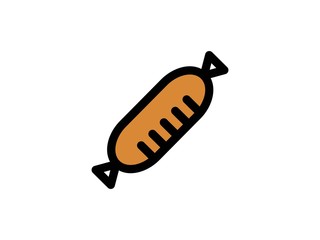 sausage color vector icon