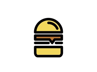 hamburger color vector icon