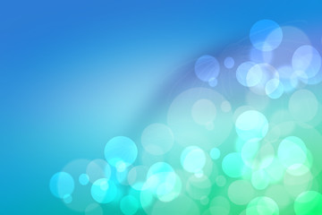 Abstract blue and turquoise lightening bokeh circles from unterwater bubbles. Beautiful blue texture with space for design.