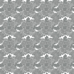 Halloween vector seamless pattern with web and bat