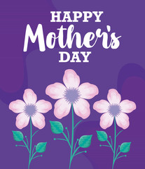 happy mother day card with flowers decoration