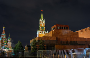 City the Moscow .a view of the Kremlin,Lenin Mausoleum.Russia.
