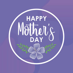happy mother day card with flowers decoration