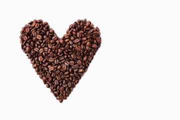 Heart shape coffee beans