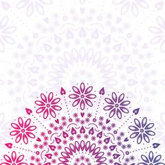 Banner template with mandala print illustration. Vector with place for text.
