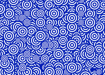 Fototapeta premium Many Blue Round Disco Shapes backgrounds
