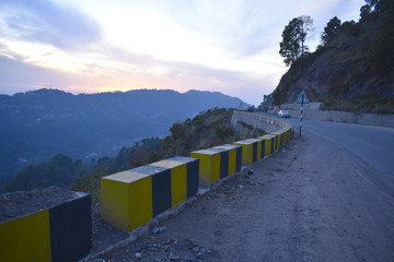 Parapet  in road side  for protection of vehicle  