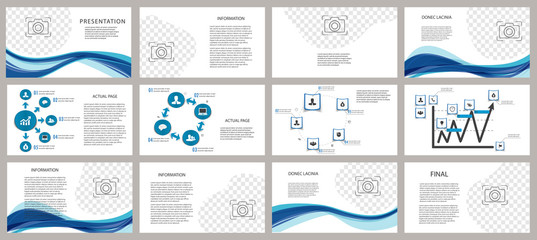 Presentation template. Elements for slide presentations on a white background. Flyer, brochure, corporate report, marketing, advertising, annual report, banner