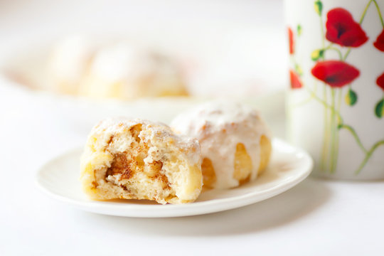 Handmade sinabon rolls with cream cheese
