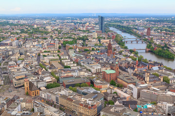 Frankfurt aerial city view