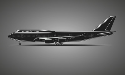 Large airliner vector illustration. Wide-body passenger aircraft