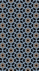 Ornate geometric pattern and abstract multicolored background