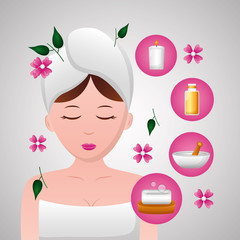 woman with towel spa