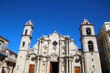 Fototapeta na wymiar The Cathedral of Havana- Cuba 