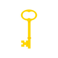 Illustration of Flat key logo isolated on white background