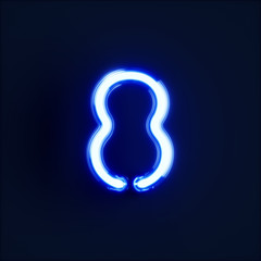 Neon light digit alphabet character 8 font