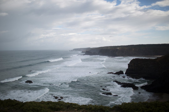 Dramatic Atlantic Coastline with Crashing Waves and Cliffs