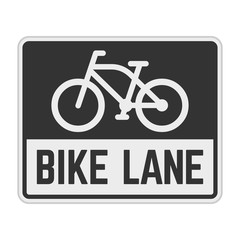 Bike line sign with bicycle icon.