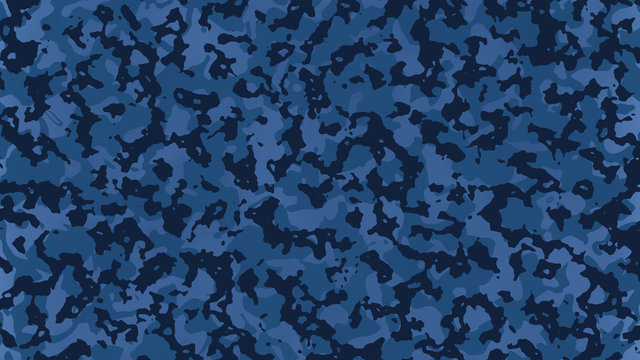 Organic Navy Blue Camouflage Pattern