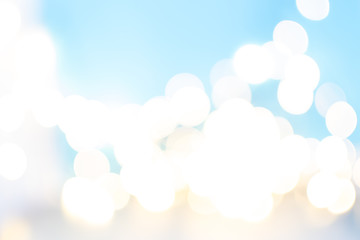 Abstract Yellow Bokeh Circles on Blurred Background