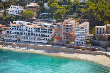 Aerial view of Port de Soller, Mallorca.