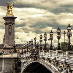 Alexandre III bridge in Paris, France
