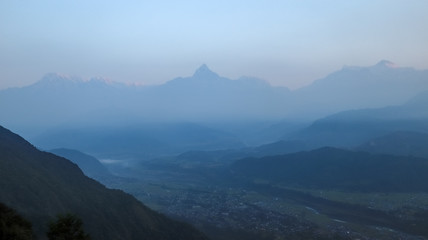 Obraz premium Himalayas and himalayan peaks in Nepal