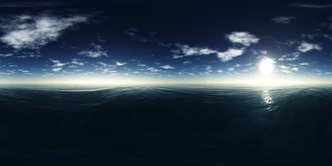 HDRI, environment map , Round panorama, spherical panorama, equidistant projection, panorama 360, seascape