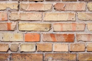 Old brick wall background closeup