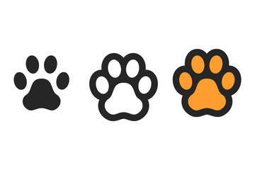 Dog paw print. Footprint. Vector icons isolated - obrazy, fototapety, plakaty