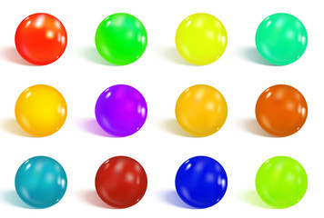 Colorful glossy spheres