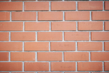 brick wall of red color, wide panorama of masonry