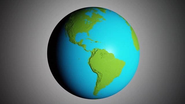 Graphic 3d animated earth showing the borders of the country Cape Verde and the capital Praia in 4K resolution at daytime