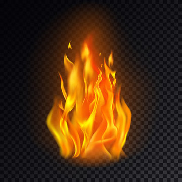 Isolated fire emoji on transparent background.