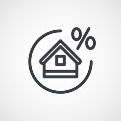 Home Loan Icon. Mortgage sign icon. Real estate symbol. Bank loans. Discount