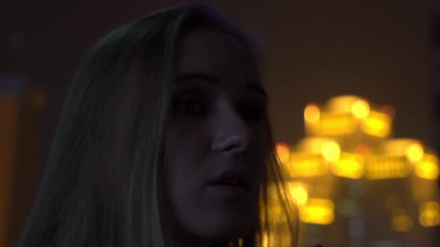 Real Time Young Woman Smoking A Cigarette