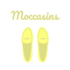 Yellow shoes top view. Women's casual shoes