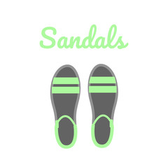 Open sandals top view. Women's casual shoes