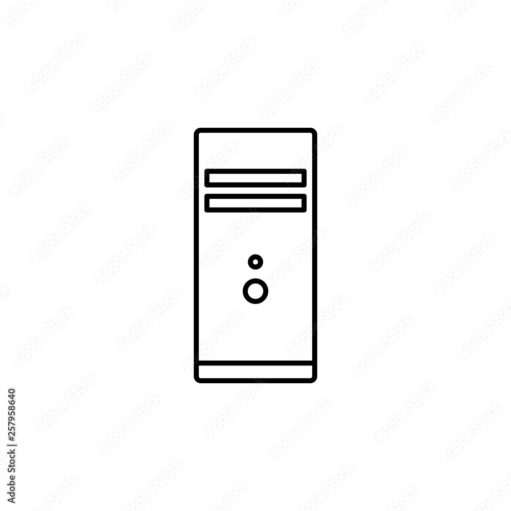 Poster hardware, pc, server icon. simple thin line, outline vector of hardware icons for ui and ux, website