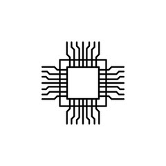 hardware, processor, chip icon. Simple thin line, outline vector of hardware icons for UI and UX, website or mobile application