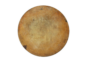 wooden shoping board, thai style shoping board mark from wood log. isolated on black background.