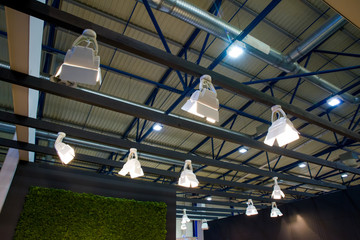 industrial white halogen lights in production