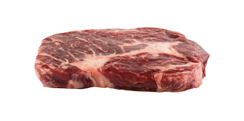 Fresh raw beef steak isolated with clipping path