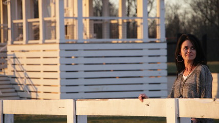 woman at fence