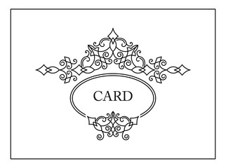 Ornate decor, border for invitation, card. Flourishes ornaments cards.