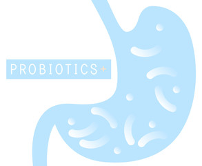 Probiotics bacteria vector design. Concept of design with Lactobacillus Probiotic Bacteria. Design with Prebiotic healthy nutrition ingredient