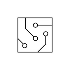hardware, chip icon. Simple thin line, outline vector of hardware icons for UI and UX, website or mobile application